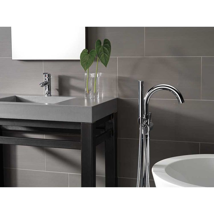Delta T4759 Fl Trinsic Chrome Floor Mount Tub Filler