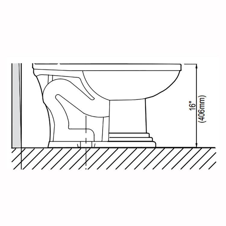 Western Pottery B893W Tuscany Elongated Toilet Bowl Only, White