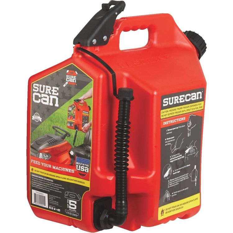 SureCan 5 Gallon Red Gas Can for Gasoline SUR50G1 PlumbersStock
