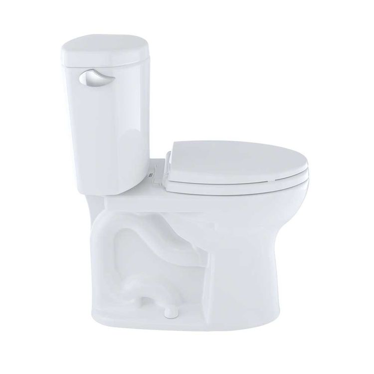 View 7 of Toto CST453CEFG#01 Toto Drake II Two-Piece Round 1.28 GPF Universal Height Toilet with CeFiONtect, Cotton White - CST453CEFG#01