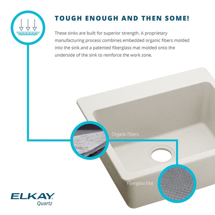 View 6 of Elkay ELX1616CA0 Elkay Quartz Luxe Single Bowl Dual Mount Bar Sink - Caviar (ELX1616CA0)