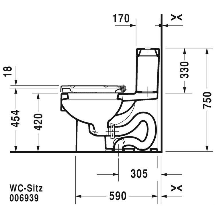 Duravit 2103010005 Vero Single Flush OnePiece Floor Mounted Elongated