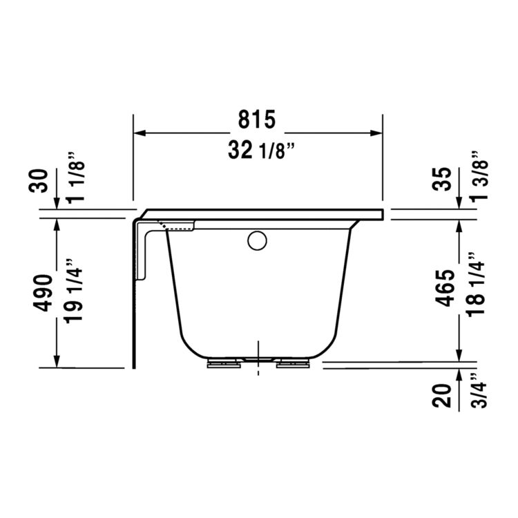 Duravit 700353000000090 Architec 60" Rectangular Alcove Acrylic Soaking