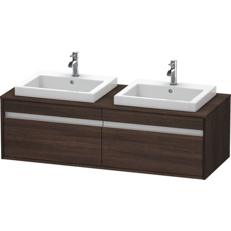 Duravit Kt6797b5353 Ketho 55 1 8 Wall Mount Double Bathroom Vanity With Two Drawers Chestnut Dark Decor
