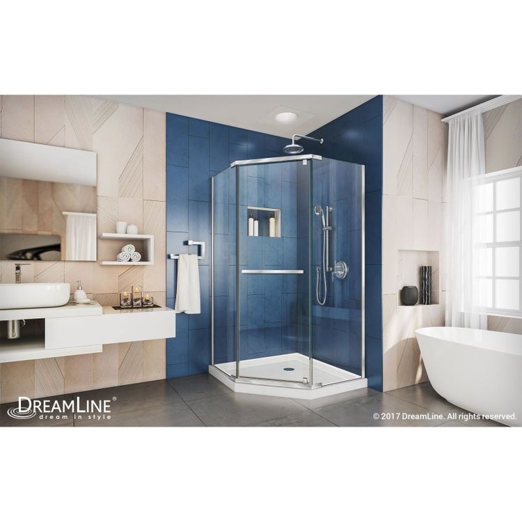 DreamLine Prism 42" x 74 3/4" Frameless NeoAngle Pivot Shower