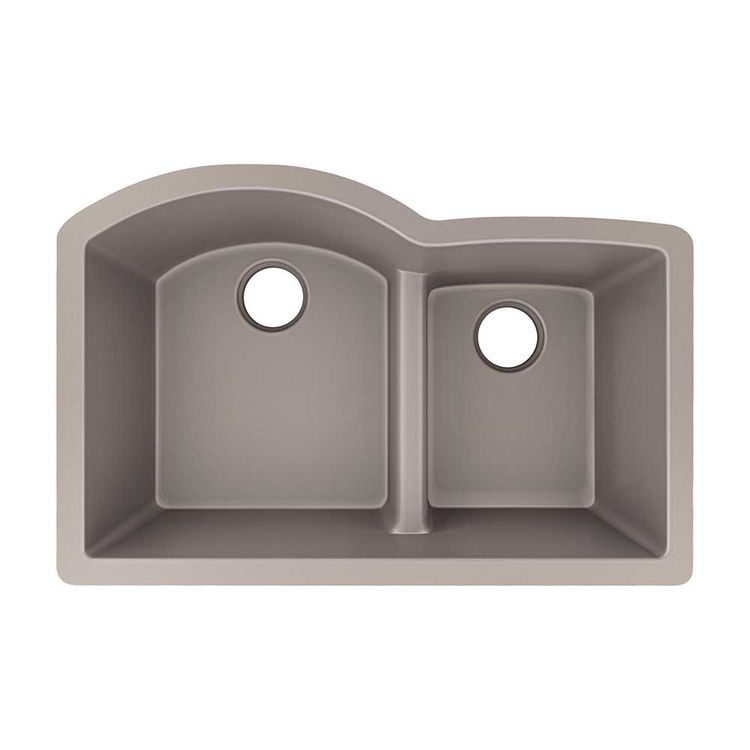 View 3 of Elkay ELXHU3322RSM0 Elkay Quartz Luxe Double Bowl 60/40 Undermount Sink with Aqua Divide - Silvermist (ELXHU3322RSM0)