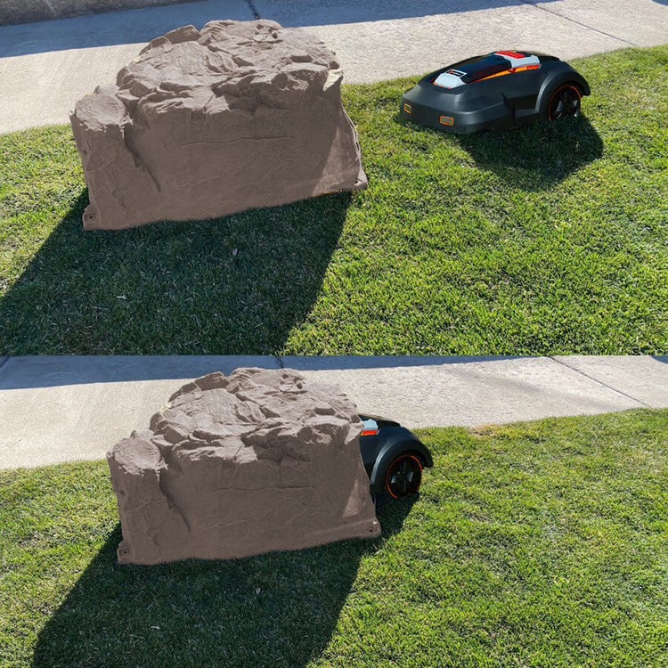View 3 of MowRo ROCK-RB MowRo ROCK-RB Faux Landscape Rock Cover for MowRo Mowers, Riverbed Brown