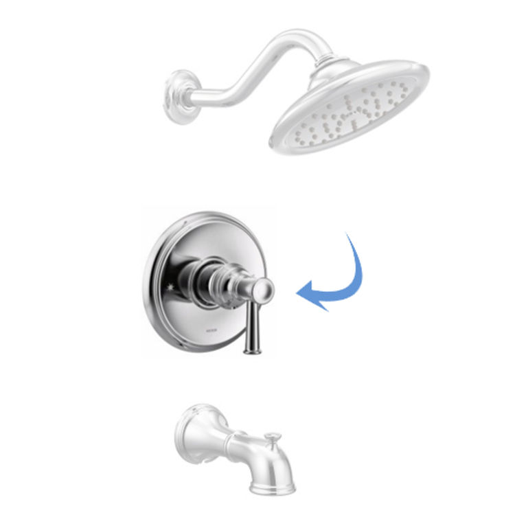 Moen Belfield Transfer Valve Only Trim Kit, MCORE Chrome (UT3311)