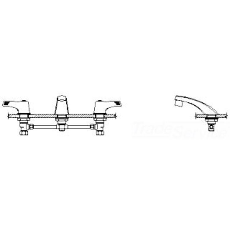 Delta 23C333-TI Delta 23C333-TI TECK Widespread Lavatory Faucet, Cast Spout, Hooded Lever, No Pop-Up, VR Aerator, Temp Indicators, Chrome