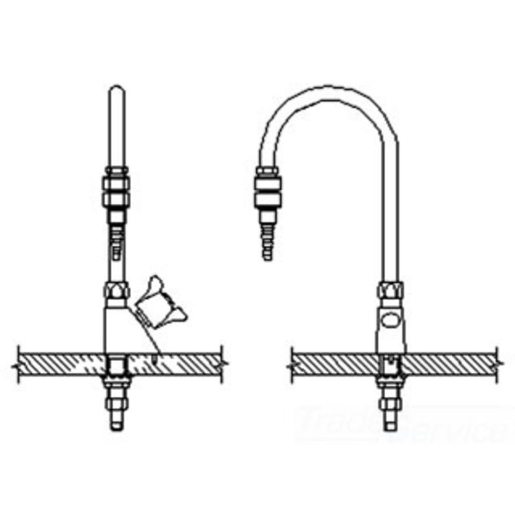 Delta W6600-9-R4 Delta W6600-9-R4 Teck Deckmount 2-Arm Lab Handle Faucet w/ 6