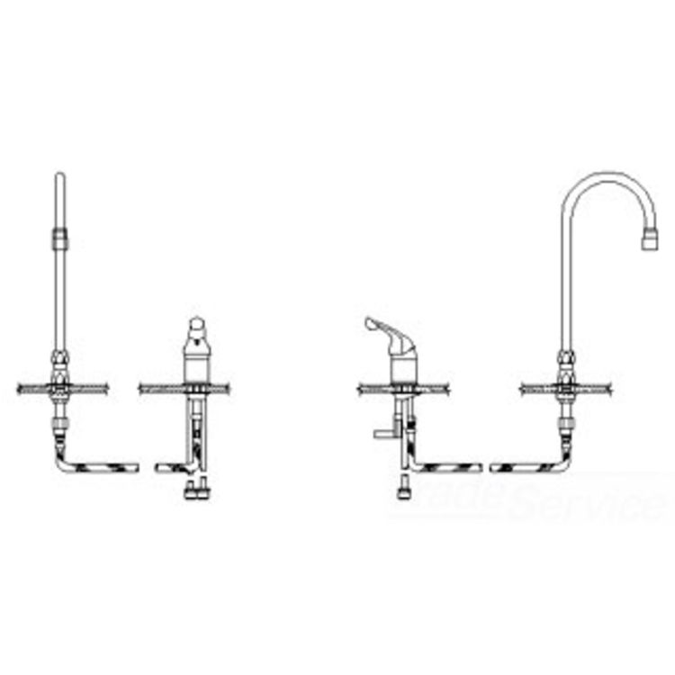 Delta 24T2621-LS-R6 Delta 24T2621-LS-R6 TECK Single Control Widespread Lavatory Faucet w/ Limited Swing 6