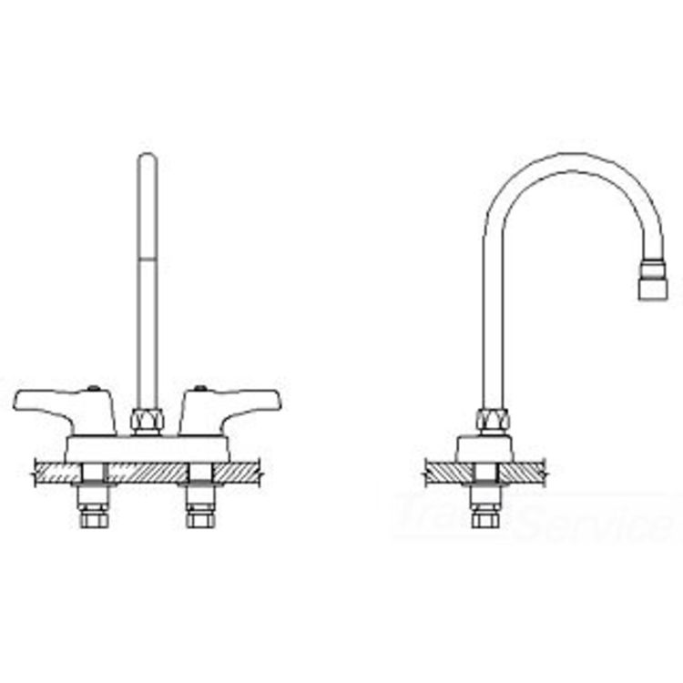 Delta 27C4933-LS Delta 27C4933-LS CER-TECK 2-Handle Cast Centerset Lavatory Faucet, Limited Swing 6