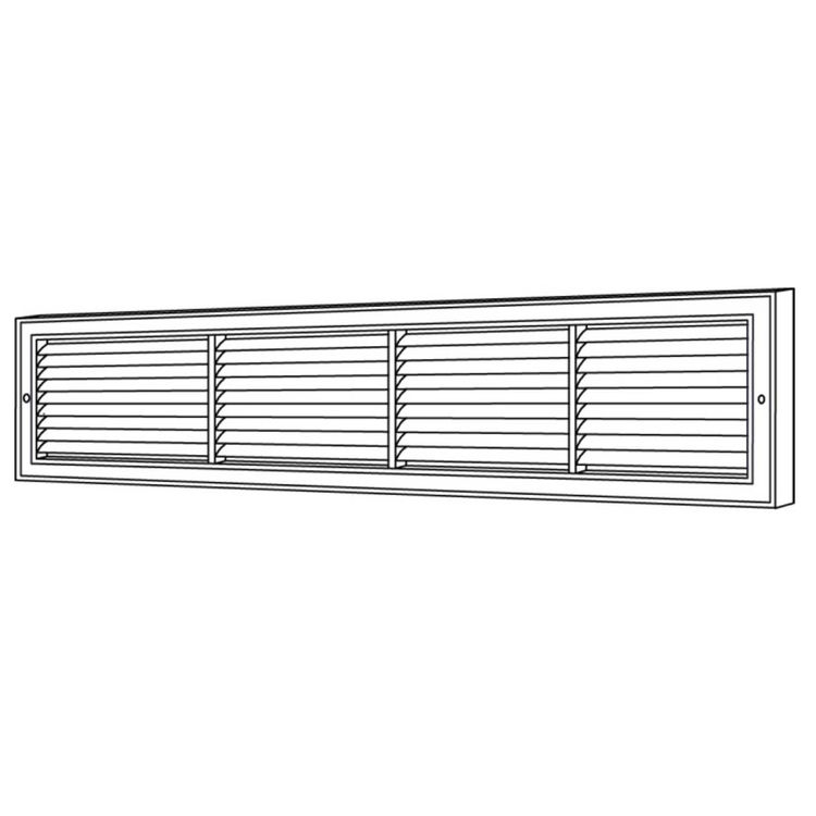 32x8 Soft White Deluxe Baseboard Return Air Grille (Aluminum