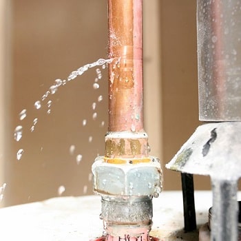 leaking water heater pipe