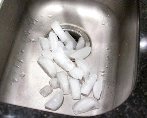 ice is useful for cleaning garbage disposal chambers