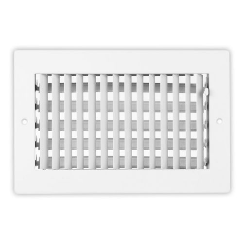 20 x 8 Adjustable Aluminum Airfoil Blade Register, Multi-Shutter Damper,  White - Shoemaker 950-20X8