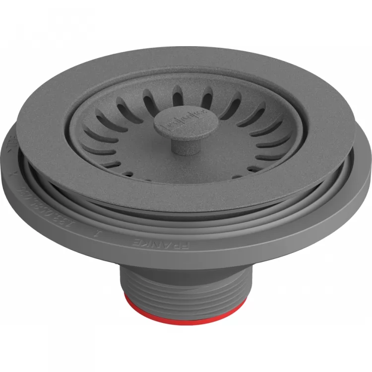 The Plumber's Choice 3-1/2 in. Strainer Basket Universal Replacement for Kitchen Sink Drains Stainless Steel with Rubber Stopper, Grey