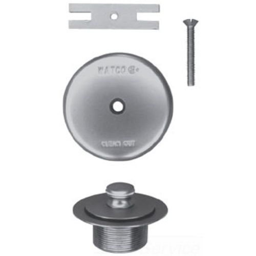 Watco 58490-PB-2H Watco 58490-PB-2H Lift & Turn Polished Brass Two-Hole Overflow Plate Assembly