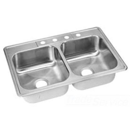 Dayton DPMJ233223 Dayton DPMJ233223 Stainless Steel Top Mount Double Bowl Premium Sink