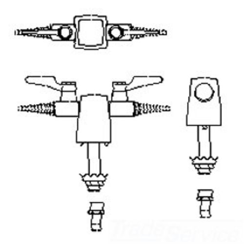 Delta W6225N Delta W6225N 180-Degree Double Ball Valve Hose Cocks for Nitrogen, 3/8